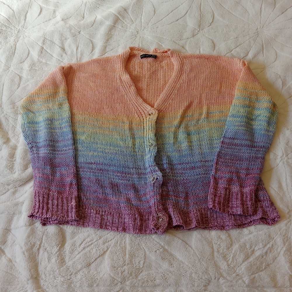 Black Tape Pastel Rainbow Women's Button Up Cardigan